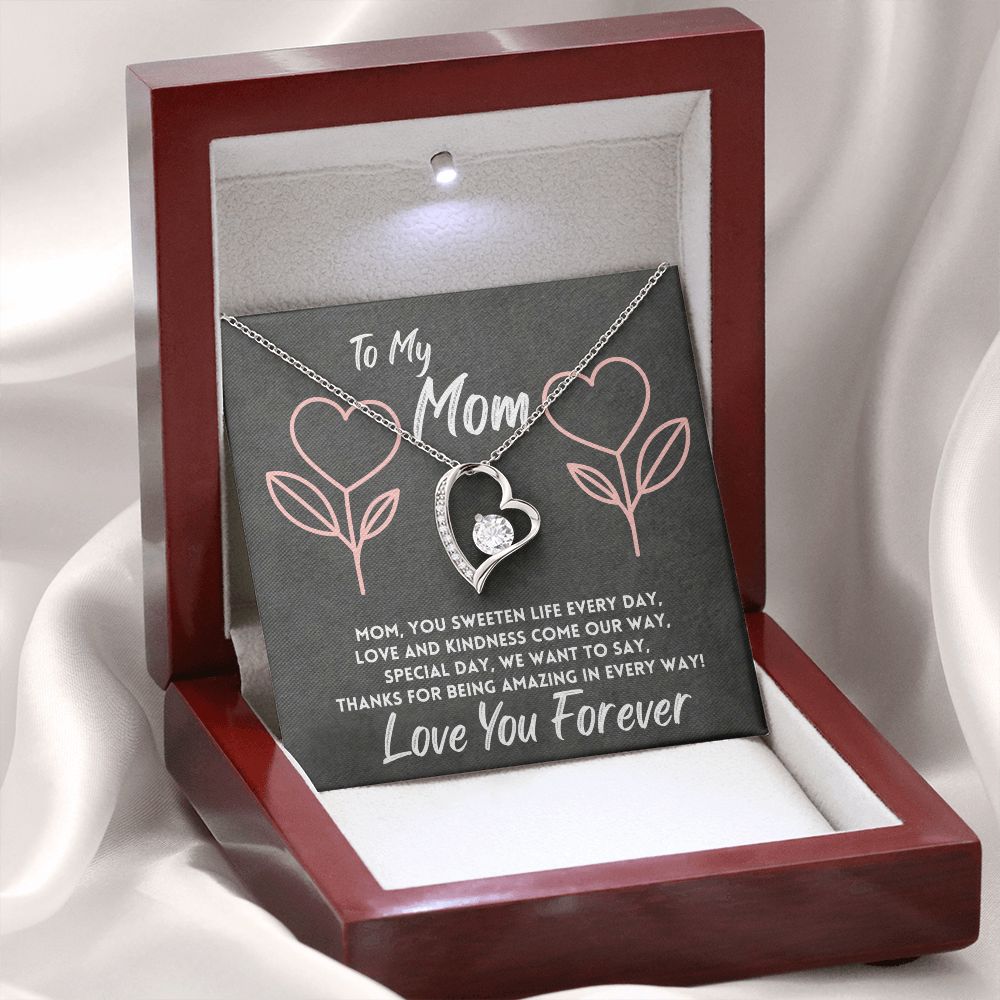 Birthday Gift To Mom, Daughter/Son Jewelry Necklace With A Message Card In A Box, Unique Gifts Ideas For Mother's Day/Bday/Xmas, Elegant Women Jewelry Pendant To Her - Zahlia