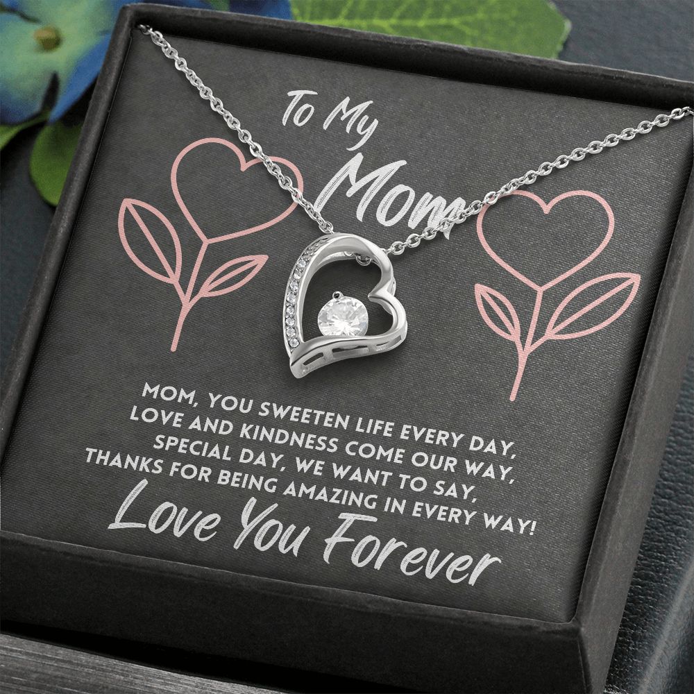 Birthday Gift To Mom, Daughter/Son Jewelry Necklace With A Message Card In A Box, Unique Gifts Ideas For Mother's Day/Bday/Xmas, Elegant Women Jewelry Pendant To Her - Zahlia