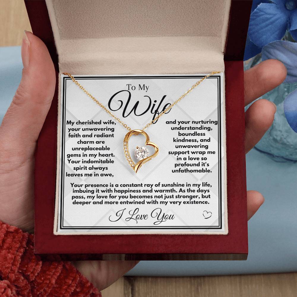 Birthday Gift To Wife, Heart Jewelry Necklace With A Message Card In A Box, Unique Gift Ideas For Bday/Anniversary, Jewelry Pendant Present From Husband - Zahlia