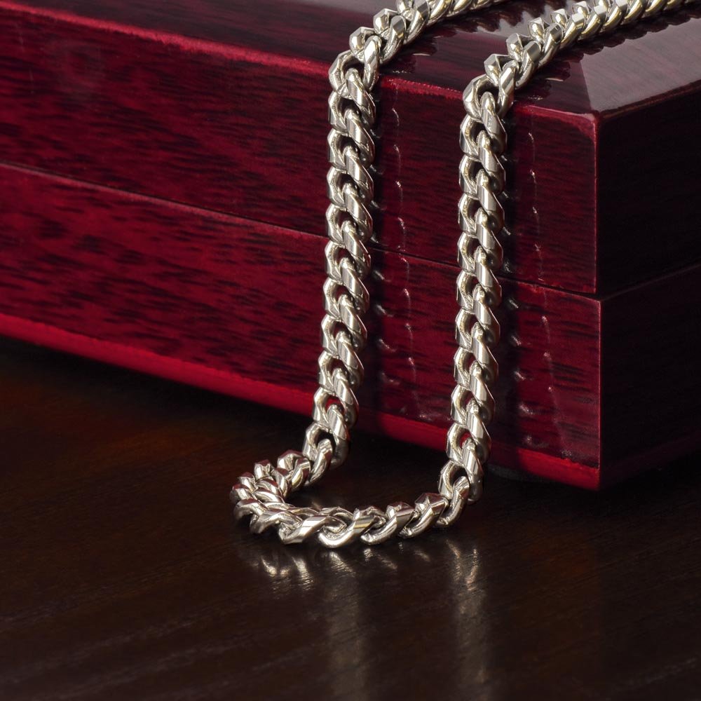 Birthday Gifts Ideas To My Dad/Father, Cuban Chain Necklace With A Message Card In A Gift Box, Unique Mens Jewelry Present From Daughter/Son/Children, Presents To Daddy - Zahlia