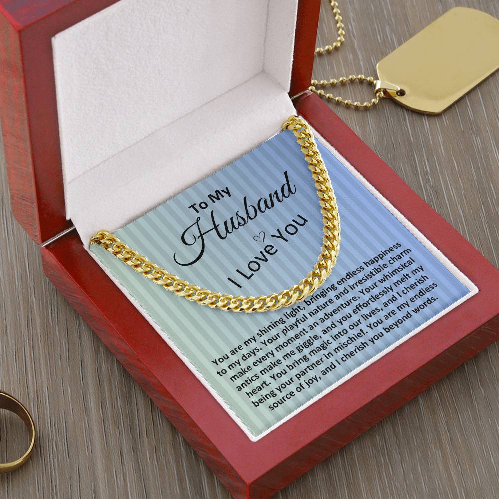 Birthday Gifts Ideas To My Husband/Soulmate, Cuban Chain Necklace With A Message Card In A Gift Box, Mens Jewelry Present From Wife, Unique Presents To Hubby - Zahlia