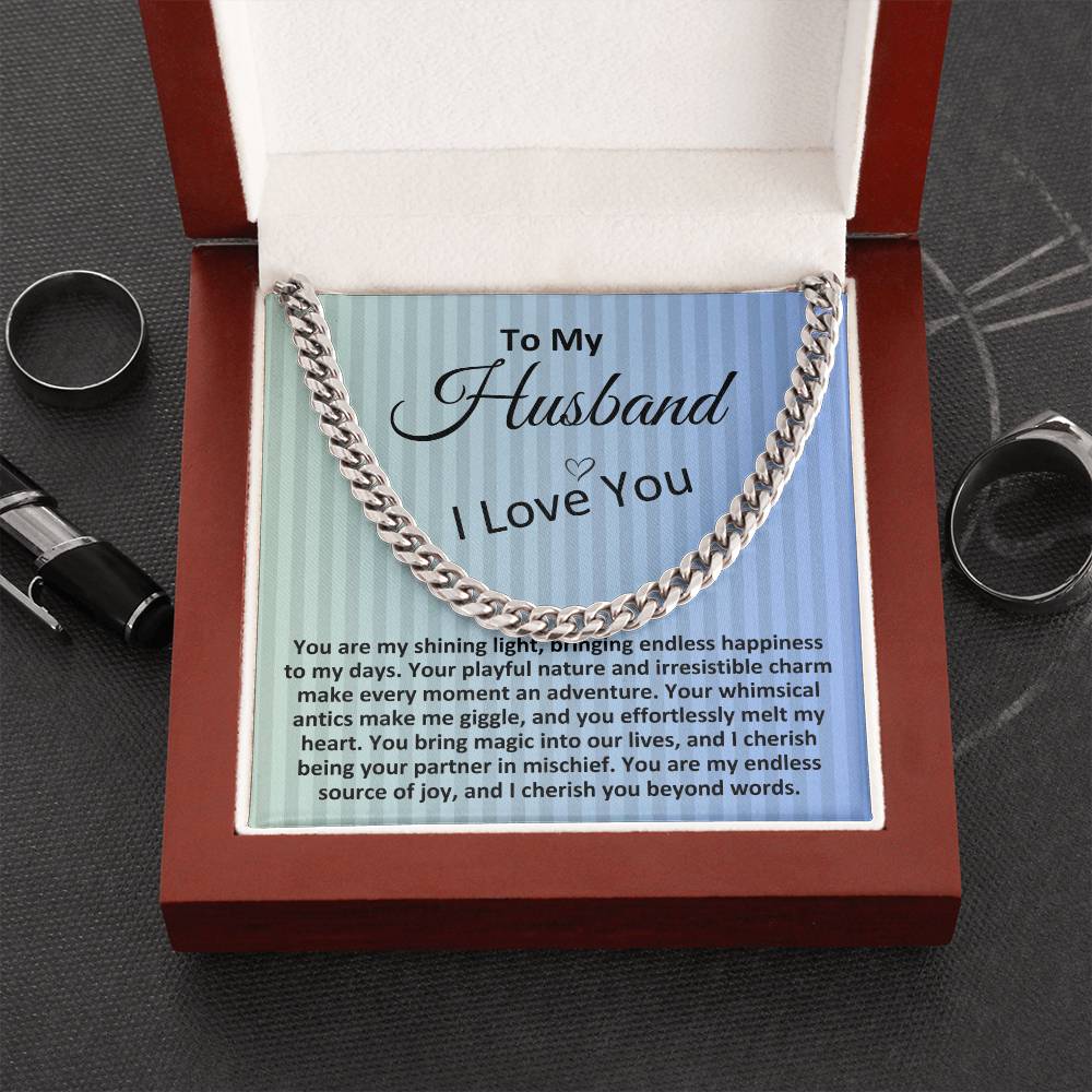 Birthday Gifts Ideas To My Husband/Soulmate, Cuban Chain Necklace With A Message Card In A Gift Box, Mens Jewelry Present From Wife, Unique Presents To Hubby - Zahlia