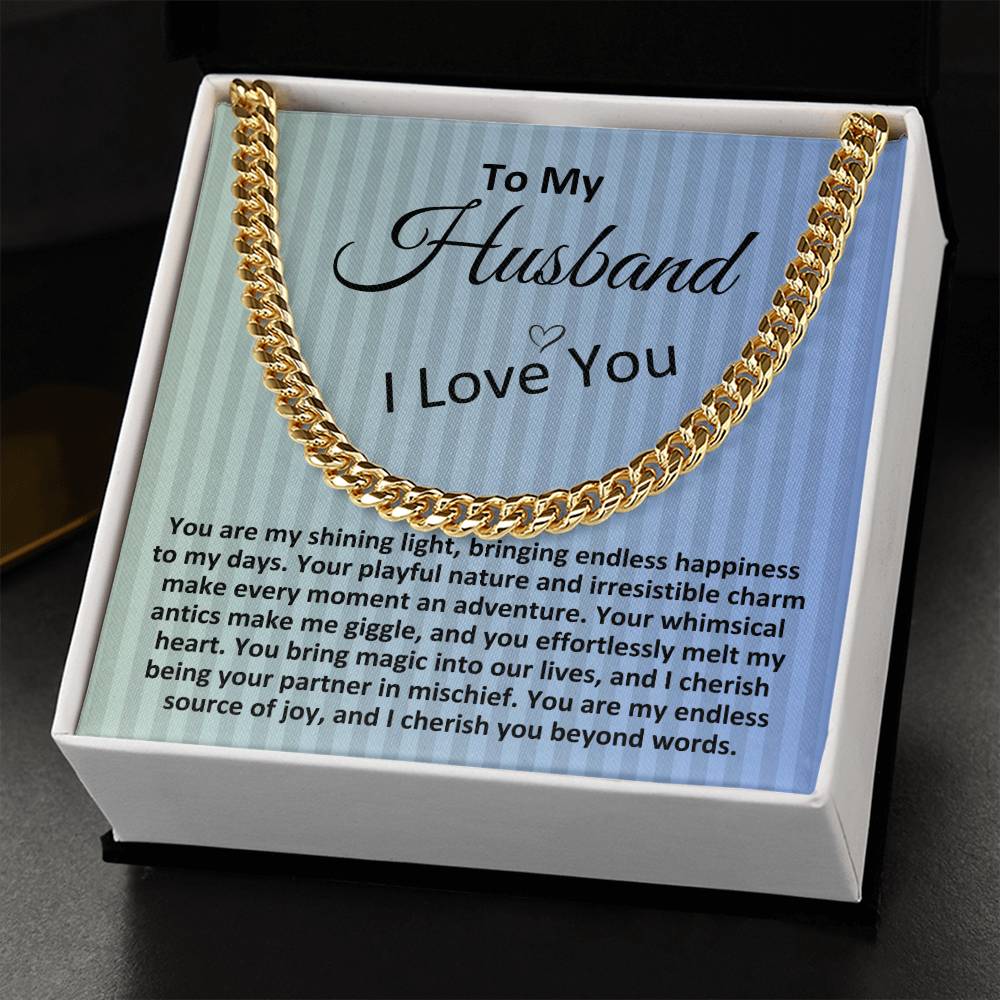 Birthday Gifts Ideas To My Husband/Soulmate, Cuban Chain Necklace With A Message Card In A Gift Box, Mens Jewelry Present From Wife, Unique Presents To Hubby - Zahlia