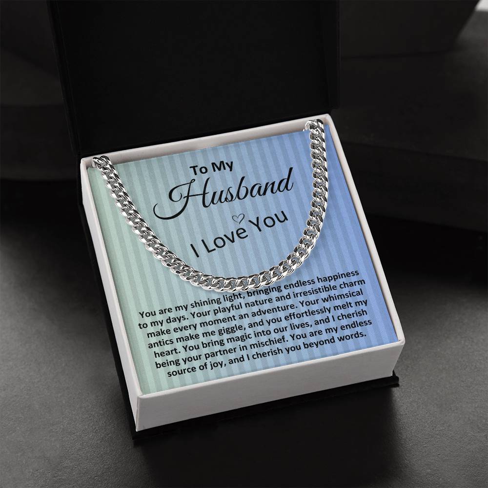 Birthday Gifts Ideas To My Husband/Soulmate, Cuban Chain Necklace With A Message Card In A Gift Box, Mens Jewelry Present From Wife, Unique Presents To Hubby - Zahlia