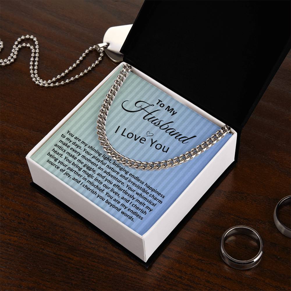 Birthday Gifts Ideas To My Husband/Soulmate, Cuban Chain Necklace With A Message Card In A Gift Box, Mens Jewelry Present From Wife, Unique Presents To Hubby - Zahlia