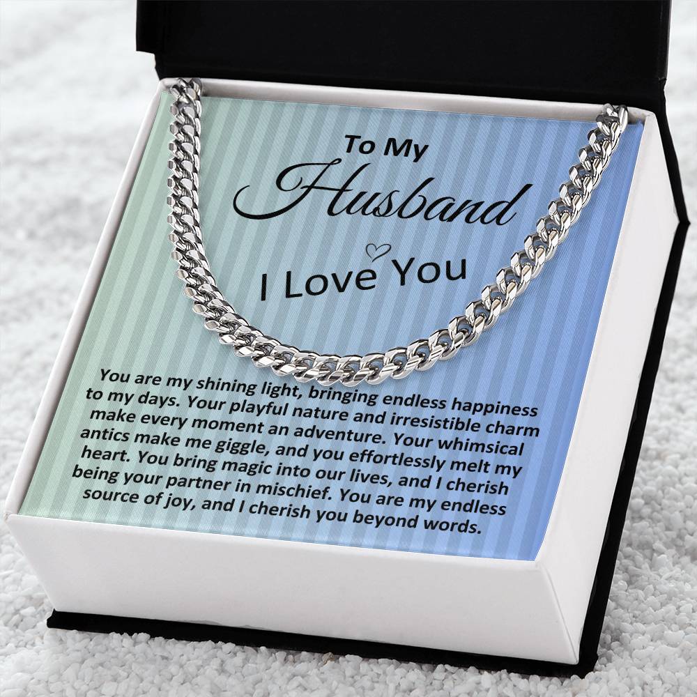 Birthday Gifts Ideas To My Husband/Soulmate, Cuban Chain Necklace With A Message Card In A Gift Box, Mens Jewelry Present From Wife, Unique Presents To Hubby - Zahlia