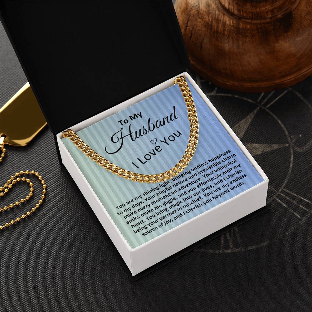 Birthday Gifts Ideas To My Husband/Soulmate, Cuban Chain Necklace With A Message Card In A Gift Box, Mens Jewelry Present From Wife, Unique Presents To Hubby - Zahlia