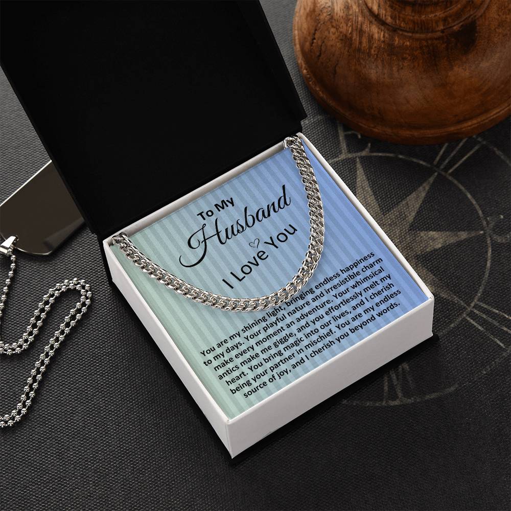 Birthday Gifts Ideas To My Husband/Soulmate, Cuban Chain Necklace With A Message Card In A Gift Box, Mens Jewelry Present From Wife, Unique Presents To Hubby - Zahlia