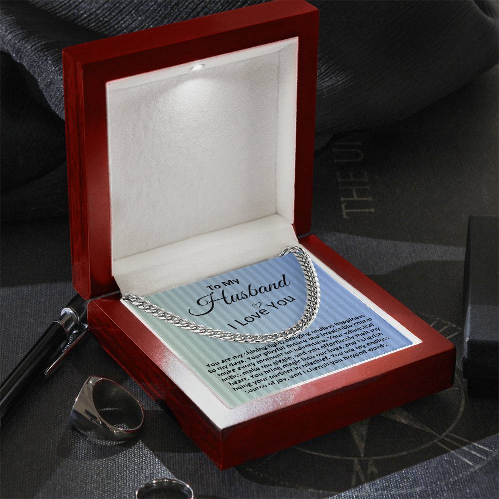 Birthday Gifts Ideas To My Husband/Soulmate, Cuban Chain Necklace With A Message Card In A Gift Box, Mens Jewelry Present From Wife, Unique Presents To Hubby - Zahlia