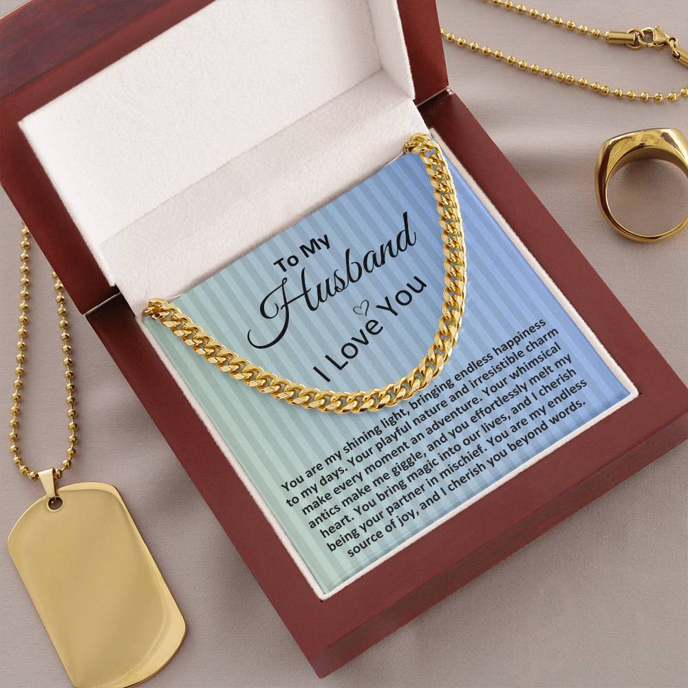 Birthday Gifts Ideas To My Husband/Soulmate, Cuban Chain Necklace With A Message Card In A Gift Box, Mens Jewelry Present From Wife, Unique Presents To Hubby - Zahlia