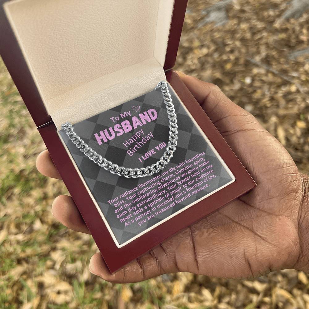 Birthday Gifts Ideas To My Husband/Soulmate, Cuban Chain Necklace With A Message Card In A Gift Box, Mens Jewelry Present To Hubby From Wife - Zahlia