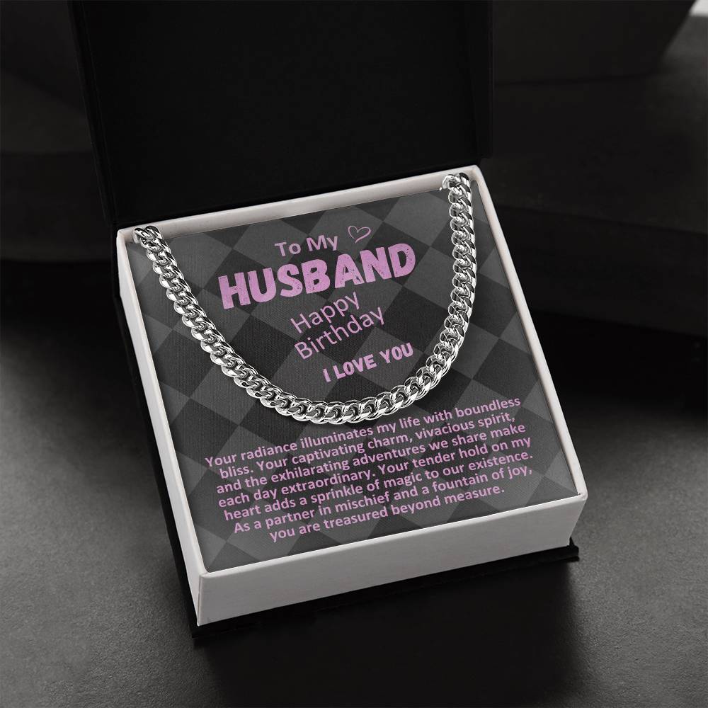 Birthday Gifts Ideas To My Husband/Soulmate, Cuban Chain Necklace With A Message Card In A Gift Box, Mens Jewelry Present To Hubby From Wife - Zahlia