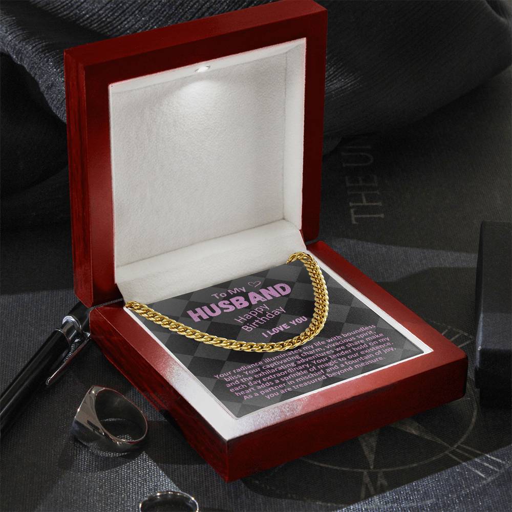 Birthday Gifts Ideas To My Husband/Soulmate, Cuban Chain Necklace With A Message Card In A Gift Box, Mens Jewelry Present To Hubby From Wife - Zahlia