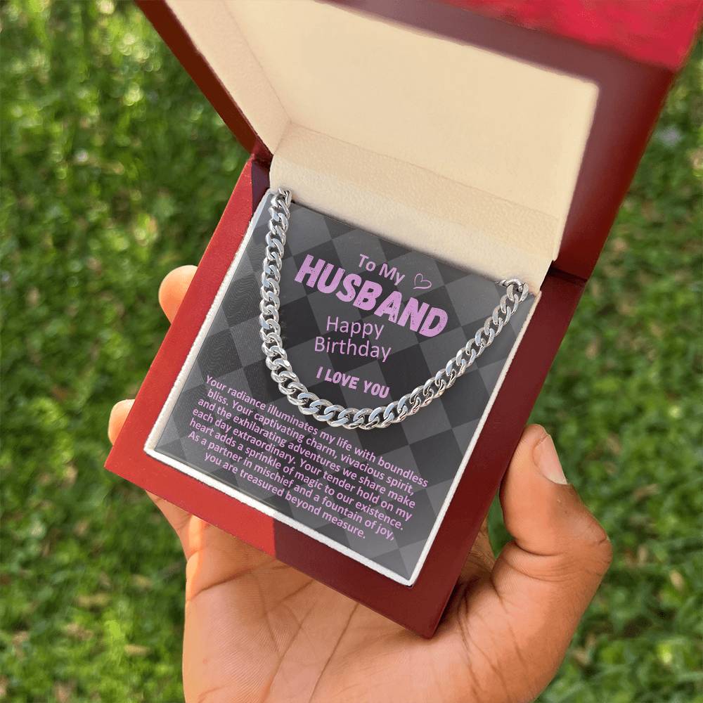 Birthday Gifts Ideas To My Husband/Soulmate, Cuban Chain Necklace With A Message Card In A Gift Box, Mens Jewelry Present To Hubby From Wife - Zahlia