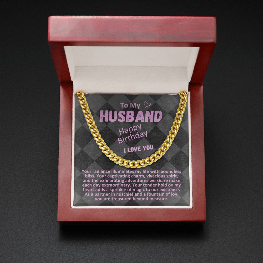 Birthday Gifts Ideas To My Husband/Soulmate, Cuban Chain Necklace With A Message Card In A Gift Box, Mens Jewelry Present To Hubby From Wife - Zahlia