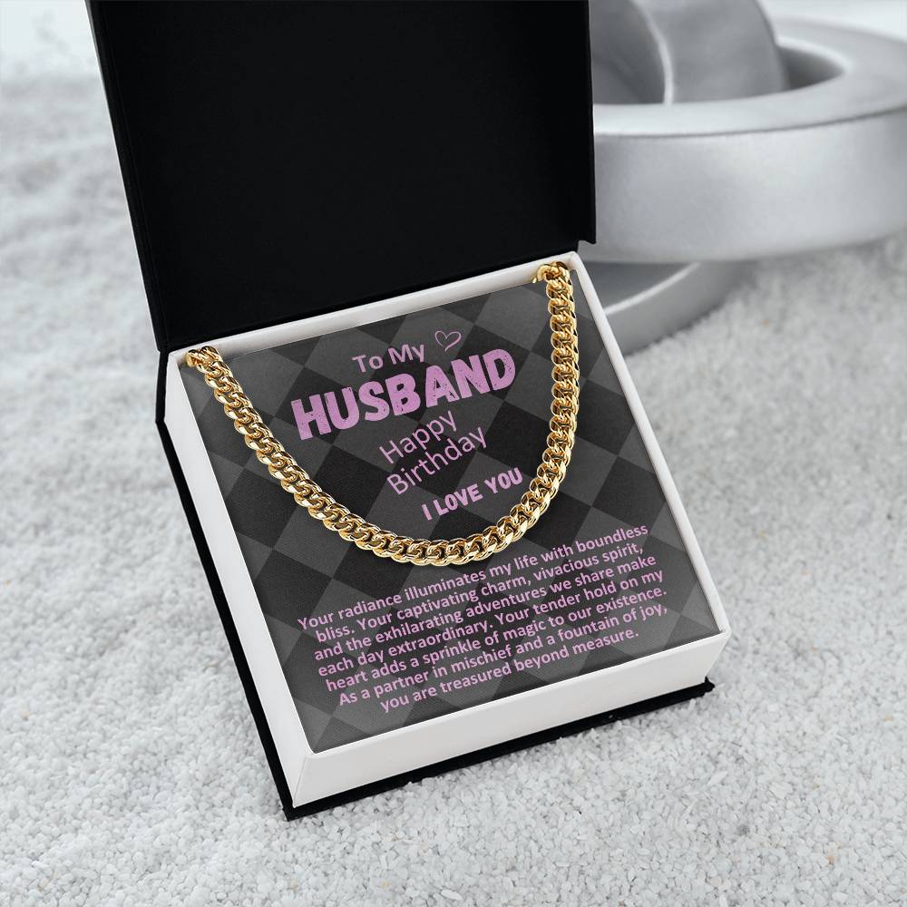 Birthday Gifts Ideas To My Husband/Soulmate, Cuban Chain Necklace With A Message Card In A Gift Box, Mens Jewelry Present To Hubby From Wife - Zahlia