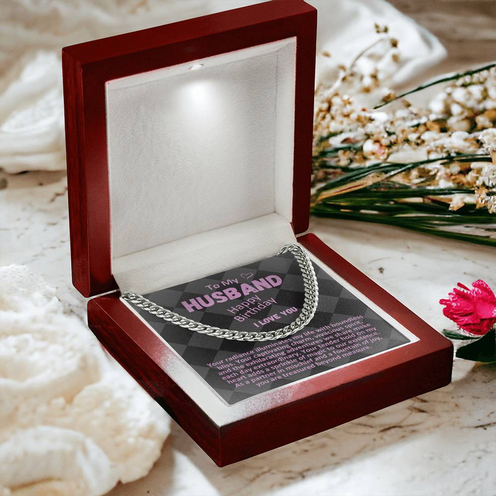 Birthday Gifts Ideas To My Husband/Soulmate, Cuban Chain Necklace With A Message Card In A Gift Box, Mens Jewelry Present To Hubby From Wife - Zahlia