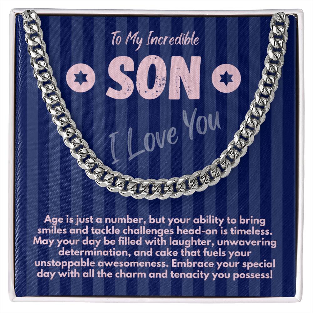 Cool Birthday Gift Ideas For My Son, Cuban Chain Necklace With A Message Card In A Gift Box, Jewelry Present From Mom/Dad/Parents, Jewelry Presents For Him - Zahlia