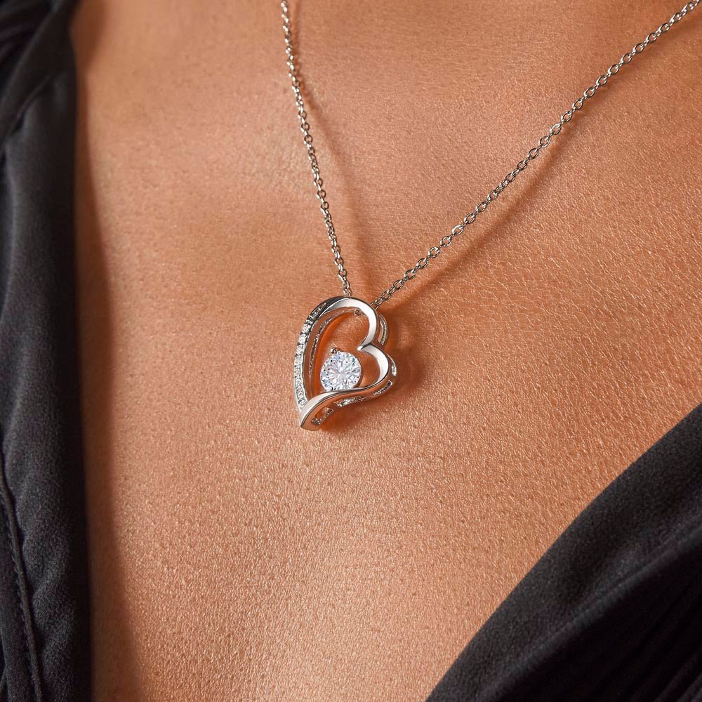 Cute Birthday Gift Ideas To My Sister or Stepsister, Present To Sibling With A Message Card In A Gift Box, Jewelry Heart Pendant Necklace To Bonus Sister On Her Bday - Zahlia