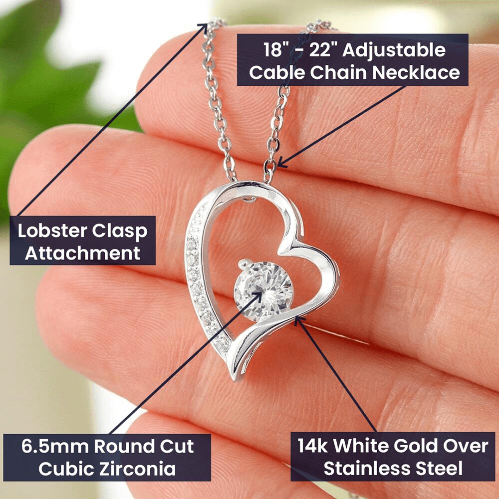 Cute Birthday Gift Ideas To My Sister, Present To Sibling With A Message Card In A Box, Heart Jewelry Necklace To Bonus Sister On Her Bday, Heart Pendant To My Kin - Zahlia