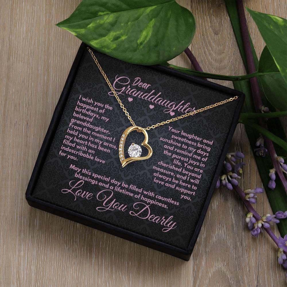 Cute Jewelry Birthday Gift Ideas For Granddaughter, Cute Heart Necklace Present With A Message Card In A Gift Box, Unique Bday Present For Grandchild/Grandkid - Zahlia