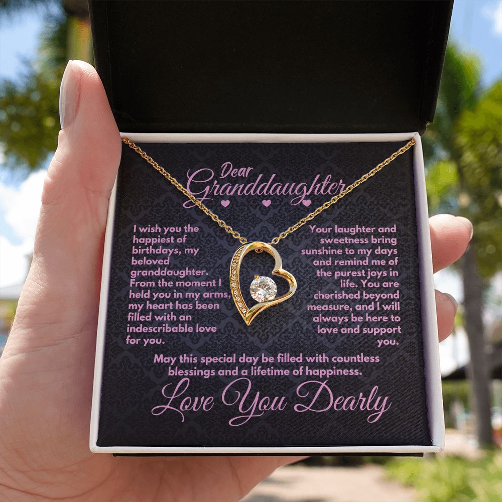 Cute Jewelry Birthday Gift Ideas For Granddaughter, Cute Heart Necklace Present With A Message Card In A Gift Box, Unique Bday Present For Grandchild/Grandkid - Zahlia