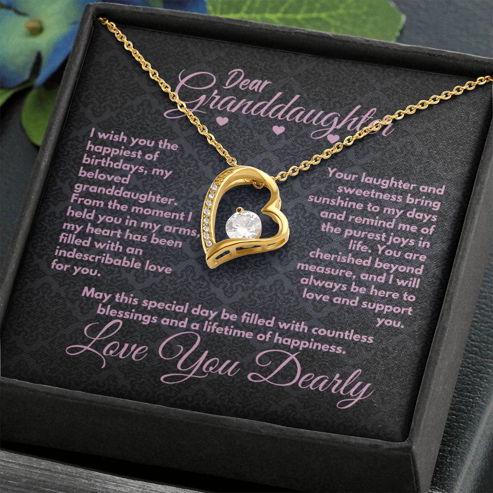 Cute Jewelry Birthday Gift Ideas For Granddaughter, Cute Heart Necklace Present With A Message Card In A Gift Box, Unique Bday Present For Grandchild/Grandkid - Zahlia