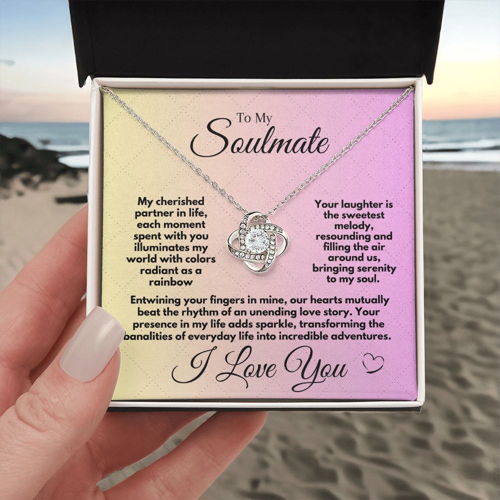 Gift To My Soulmate/Partner In Life For Birthday/Anniversary, Love Knot Jewelry Necklace With A Message Card In A Box, Unique Gifts Ideas From Husband/Partner - Zahlia