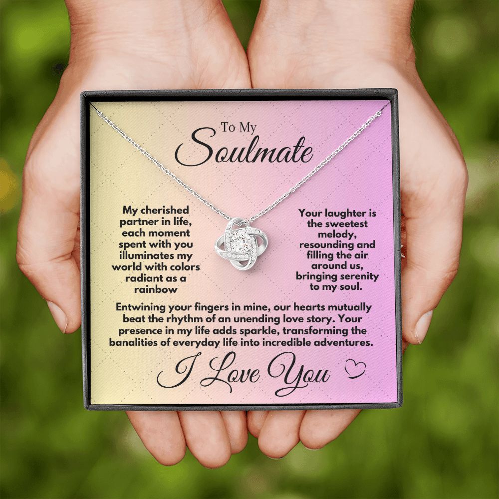 Gift To My Soulmate/Partner In Life For Birthday/Anniversary, Love Knot Jewelry Necklace With A Message Card In A Box, Unique Gifts Ideas From Husband/Partner - Zahlia