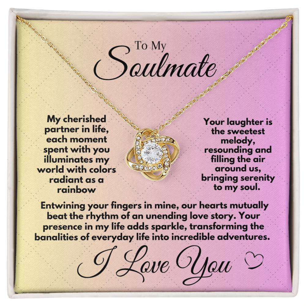 Gift To My Soulmate/Partner In Life For Birthday/Anniversary, Love Knot Jewelry Necklace With A Message Card In A Box, Unique Gifts Ideas From Husband/Partner - Zahlia