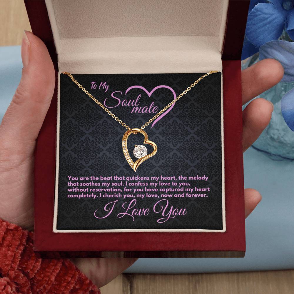 Gift To My Wife/Soulmate, Elegant Heart Necklace With Message In A Gift Box, Jewelry Present For My Wife/Partner, Unique Gift Ideas To My Soulmate In Life - Zahlia