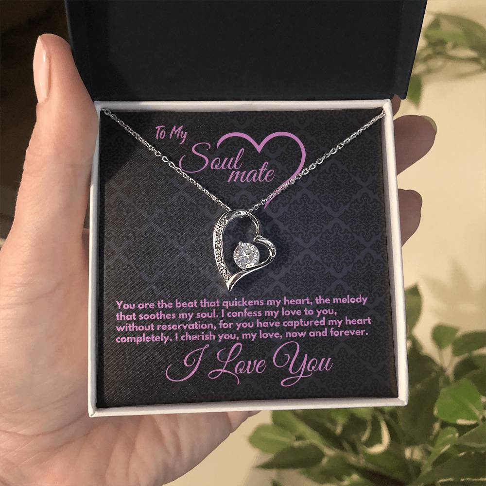 Gift To My Wife/Soulmate, Elegant Heart Necklace With Message In A Gift Box, Jewelry Present For My Wife/Partner, Unique Gift Ideas To My Soulmate In Life - Zahlia