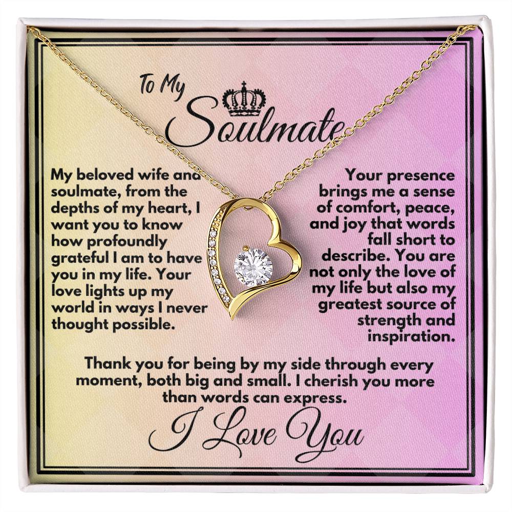 Gift To My Wife/Soulmate, Elegant Heart Necklace With Message In A Gift Box, Jewelry Present For My Wife/Partner, Unique Gift Ideas To My Soulmate In Life - Zahlia