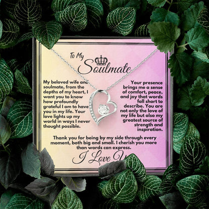 Gift To My Wife/Soulmate, Elegant Heart Necklace With Message In A Gift Box, Jewelry Present For My Wife/Partner, Unique Gift Ideas To My Soulmate In Life - Zahlia