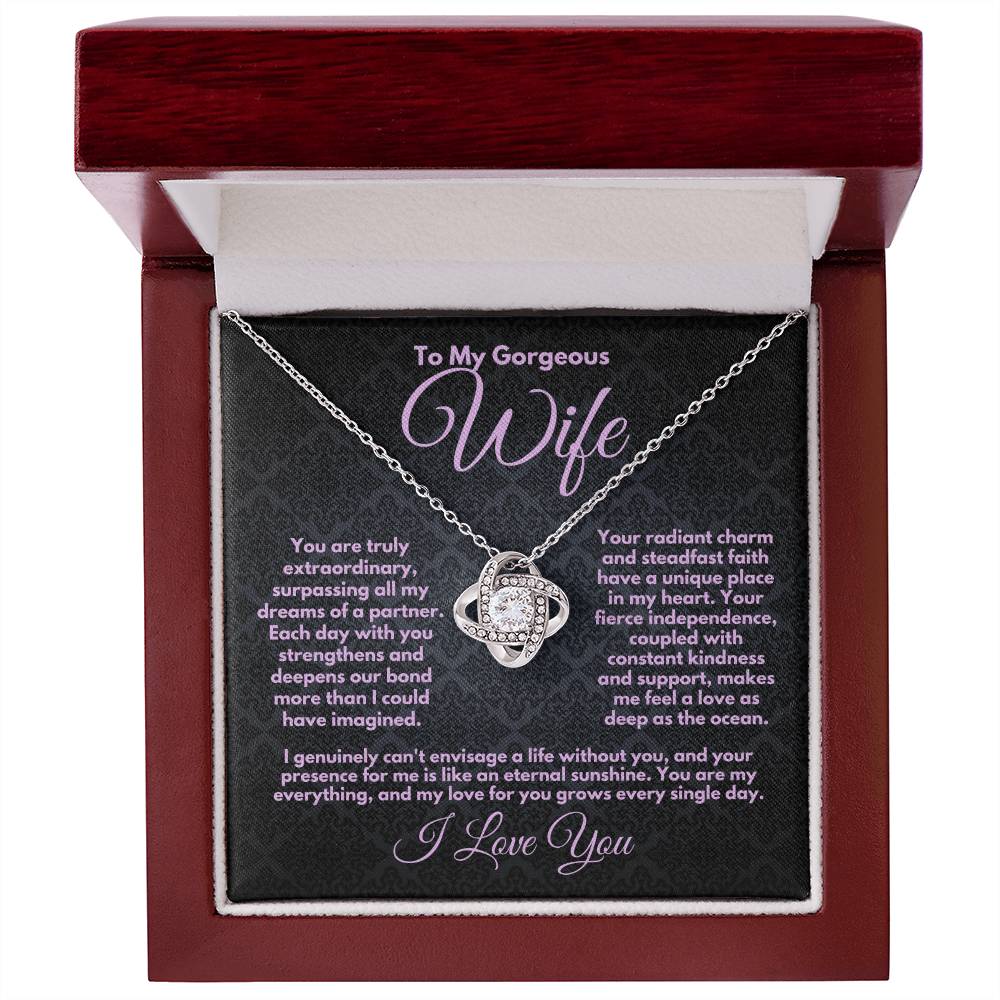 Gift to Wife On Her Birthday/Anniversary, Love Knot Jewelry Necklace With A Message Card In A Lovely Box, Unique Bday Gifts Ideas For Women, Present From Husband - Zahlia