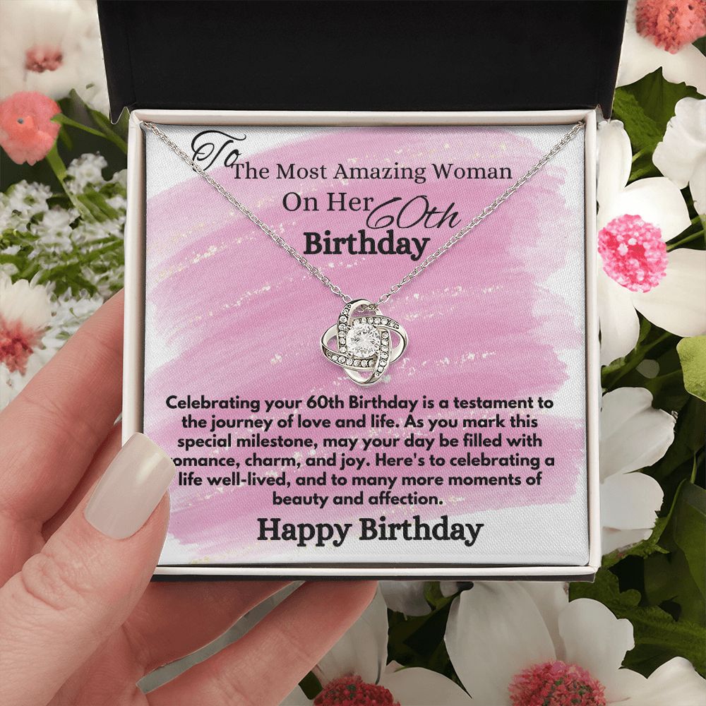 Happy 60th Birthday Jewelry Gift For Her, Elegant Necklace Gifts Ideas With A Heartfelt Message Card In A Box, Women's Jewelry Present, Gift From Hubby To His Soulmate - Zahlia