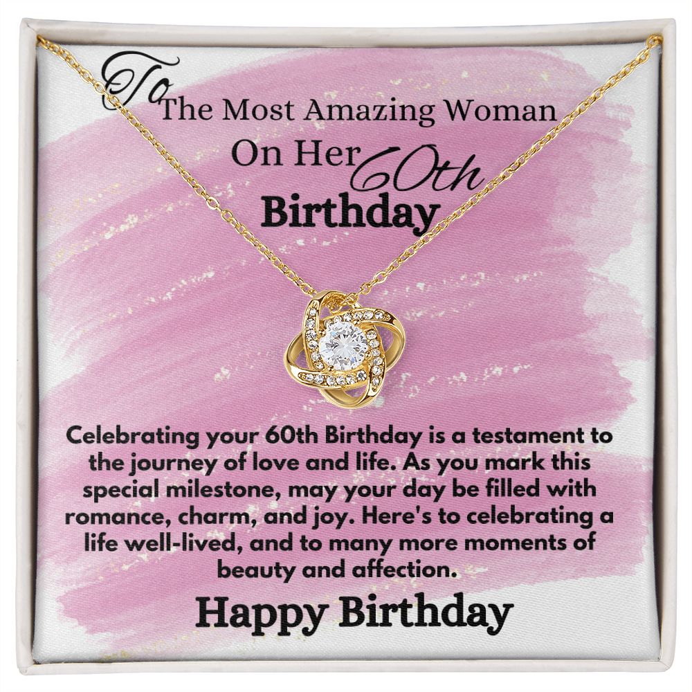 Happy 60th Birthday Jewelry Gift For Her, Elegant Necklace Gifts Ideas With A Heartfelt Message Card In A Box, Women's Jewelry Present, Gift From Hubby To His Soulmate - Zahlia