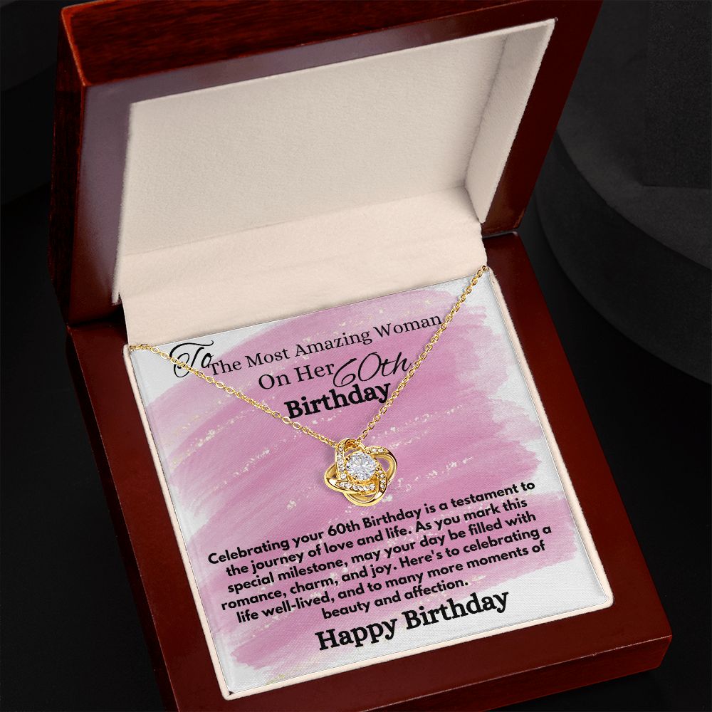 Happy 60th Birthday Jewelry Gift For Her, Elegant Necklace Gifts Ideas With A Heartfelt Message Card In A Box, Women's Jewelry Present, Gift From Hubby To His Soulmate - Zahlia