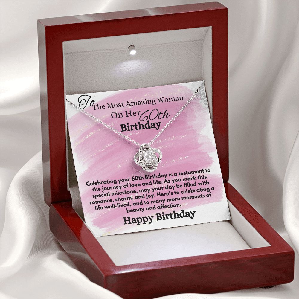 Happy 60th Birthday Jewelry Gift For Her, Elegant Necklace Gifts Ideas With A Heartfelt Message Card In A Box, Women's Jewelry Present, Gift From Hubby To His Soulmate - Zahlia