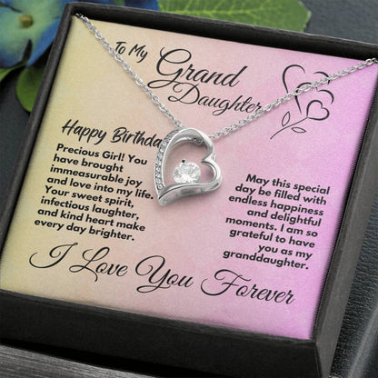 Jewelry Birthday Gift Ideas For Granddaughter, Cute Heart Necklace Present With A Message Card In A Gift Box, Unique Bday Present For Grandchild/Grandkid - Zahlia